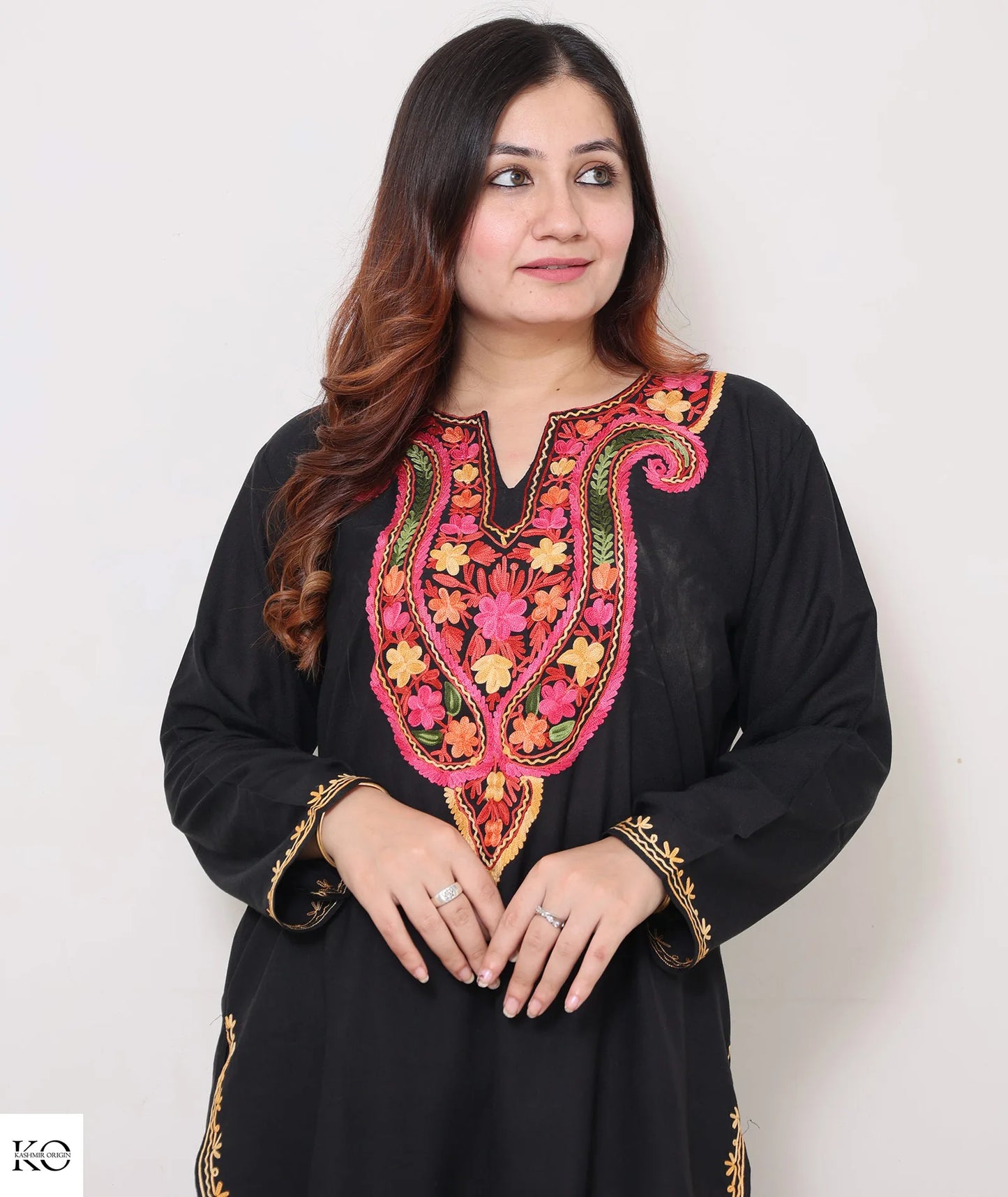 Pasley Design Aari Embroidered Black Cotton Co ord set