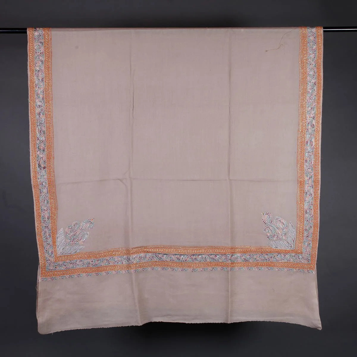 Light Khudrang Tilla<br>  Embroidered Woolen Shawl