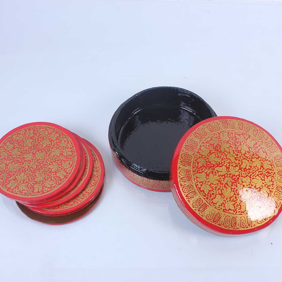 Red Rounded Costar Set