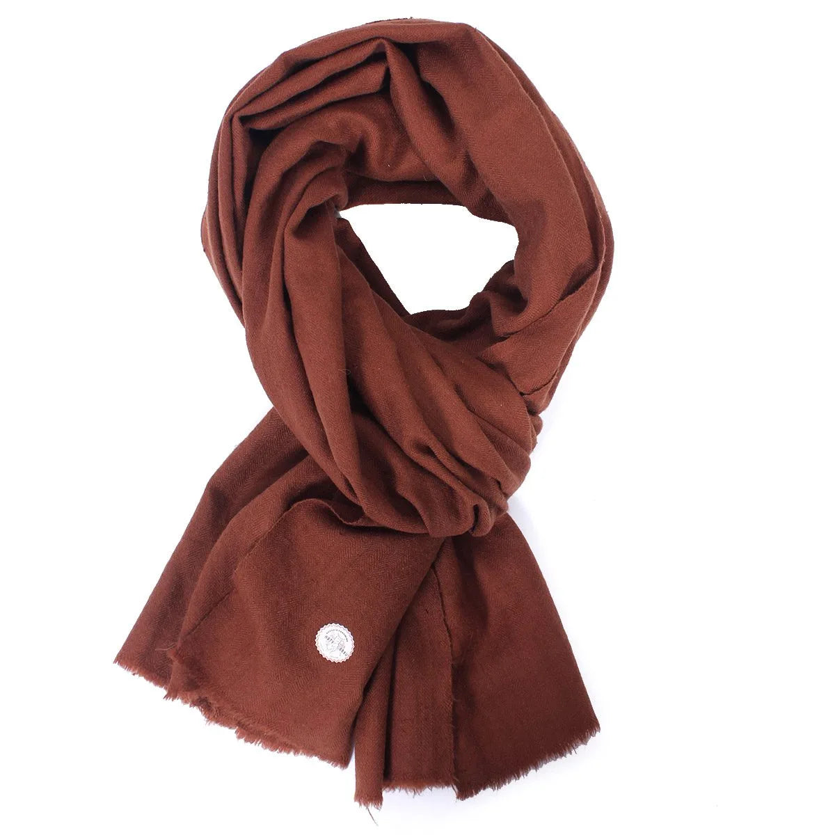 GI CERTIFIED  BROWN SOLID CASHMERE PASHMINA SHAWL