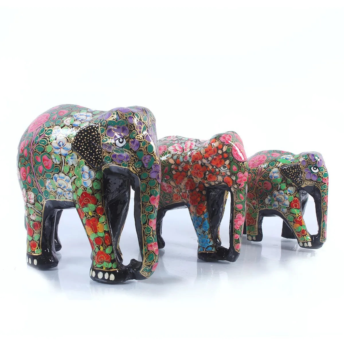 Multicolor Handcraft Elephant (set of 3)