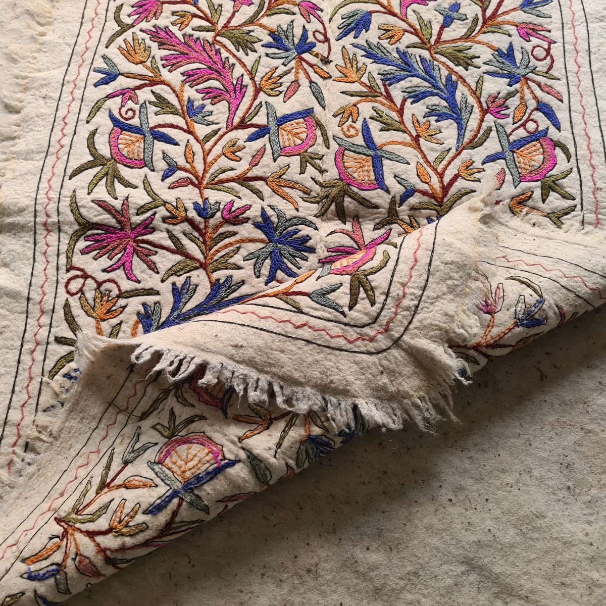 FLORAL DESIGN HANDMADE AARI EMBROIDERED NAMDA 6X4 FT