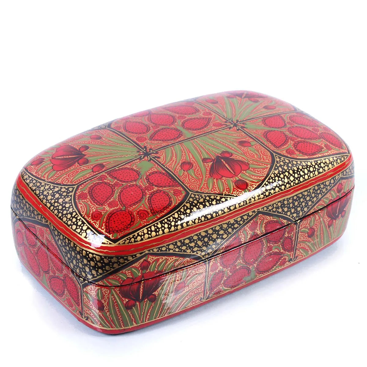 Red Flower Paper Mache Meter Box