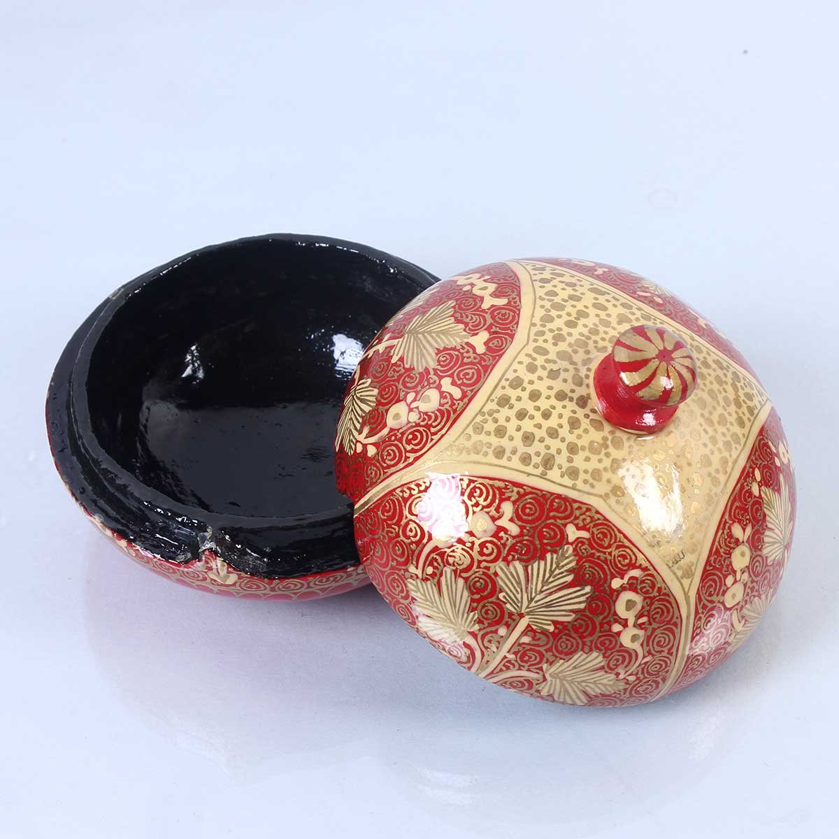 Red Chinar Paper Mache Powder Box