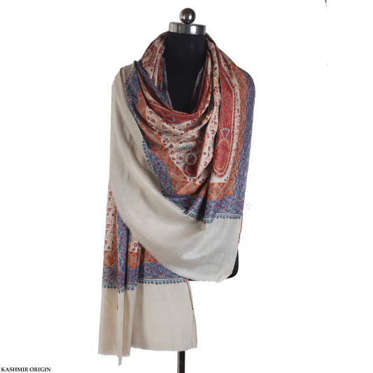 Pasley Design  Sozni Embroidered Cashmere Pashmina Jamawar Shawl