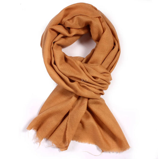 Tanned Solid Cashmere Pashmina Stole