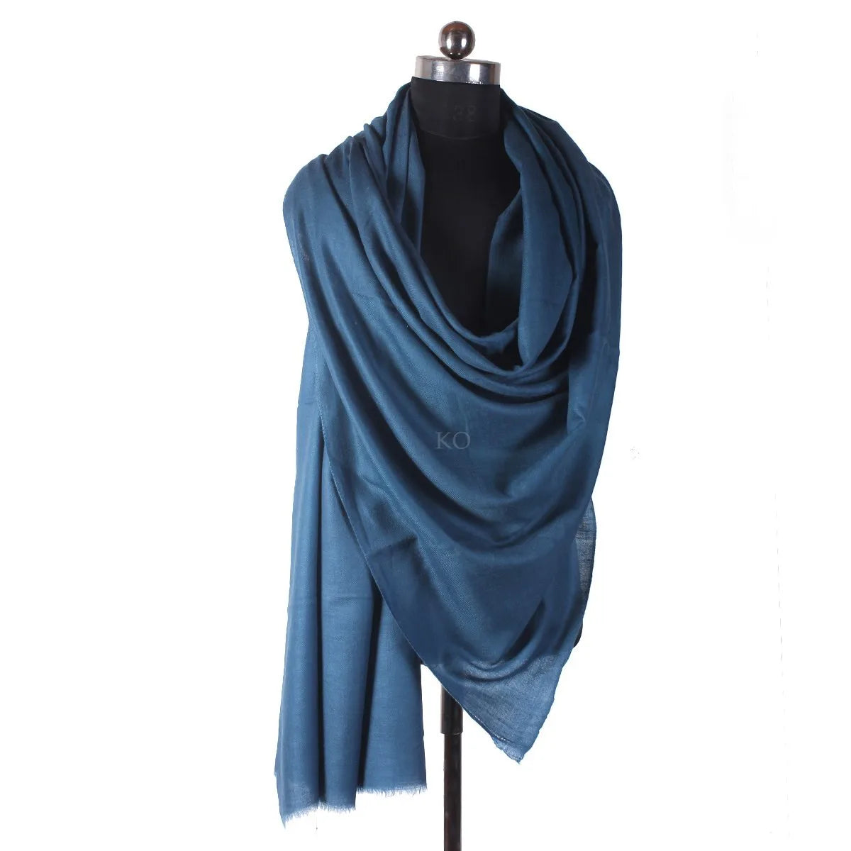 Aegean Blue Plain Cashmere Pashmina Shawl