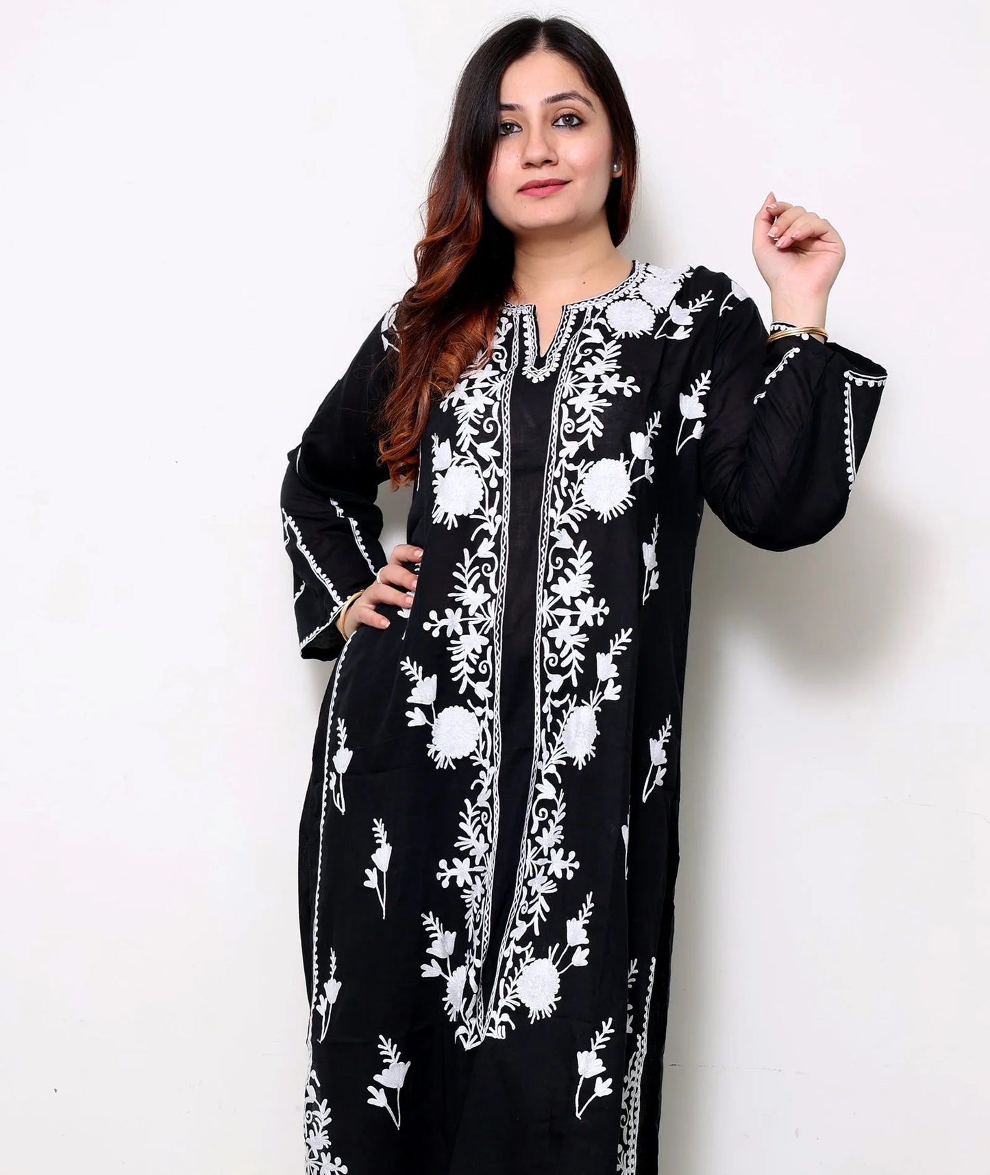 Black & White Bootidaar Embroidered Pure Cotton Co ord Set