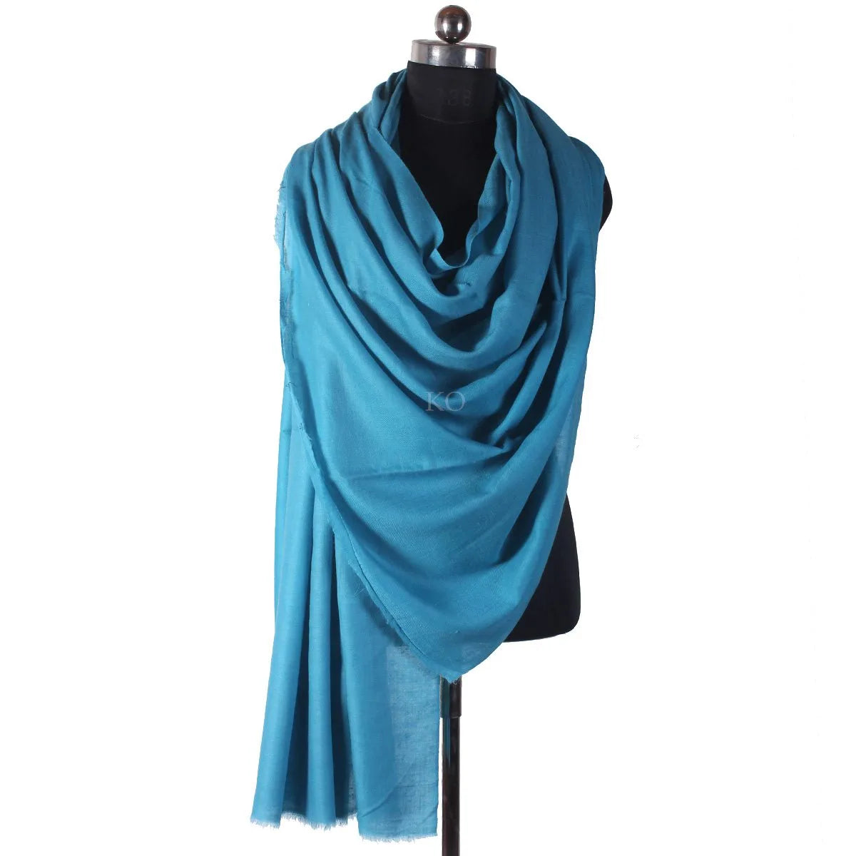 Sapphire Blue Solid Cashmere Pashmina Shawl