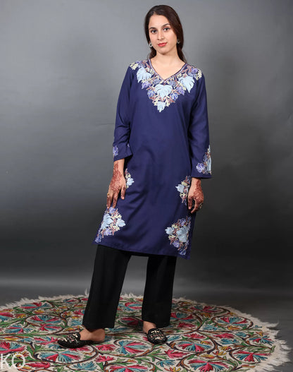 Chinar Design Zari and Ari Embroidered Kurti