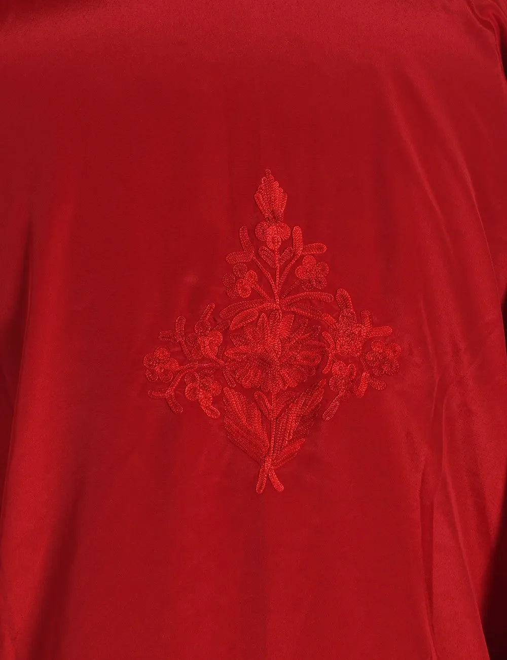 Red Aari Embroidered  Kaftan