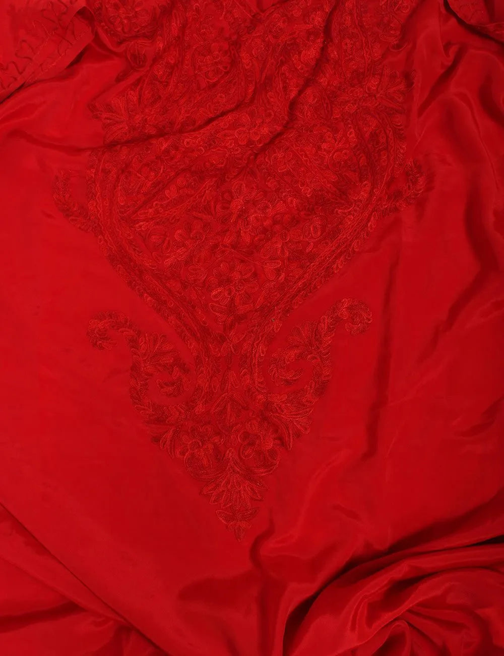 Red Aari Embroidered  Kaftan