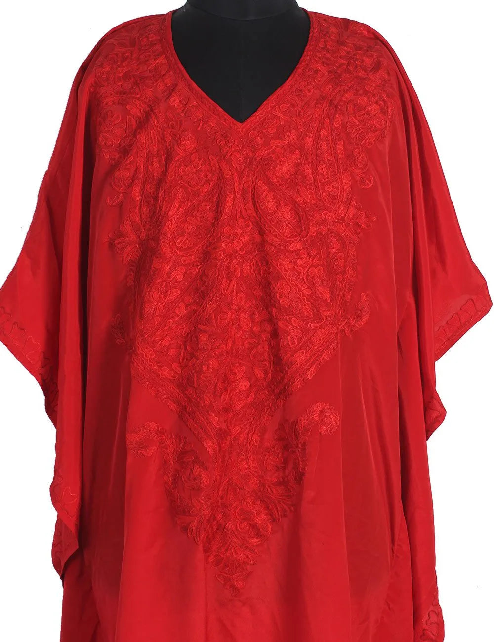 Red Aari Embroidered  Kaftan