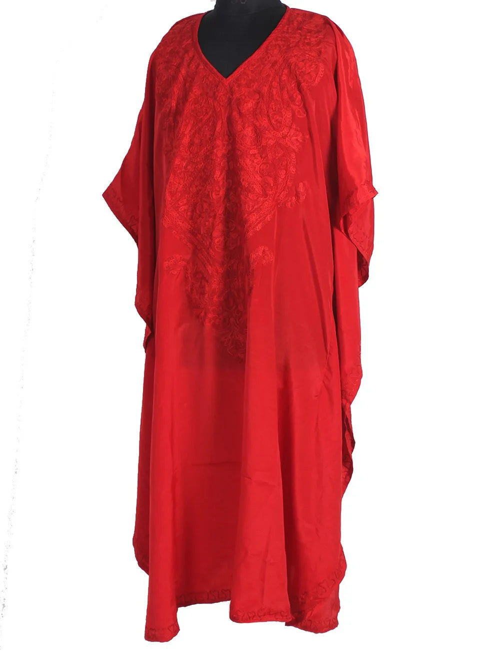 Red Aari Embroidered  Kaftan