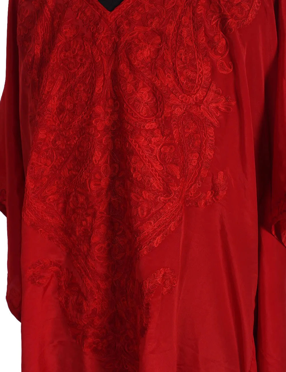 Red Aari Embroidered  Kaftan