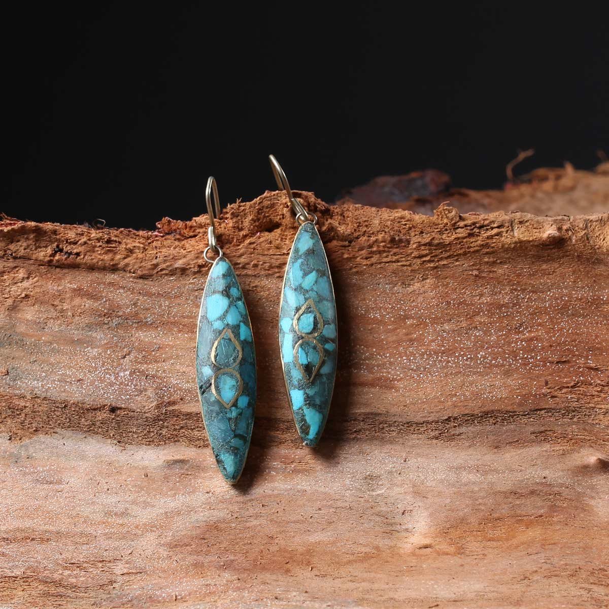 Pointed Handmade Turquoise Earing