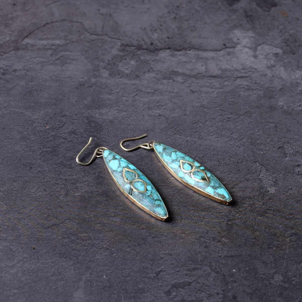 Pointed Handmade Turquoise Earing