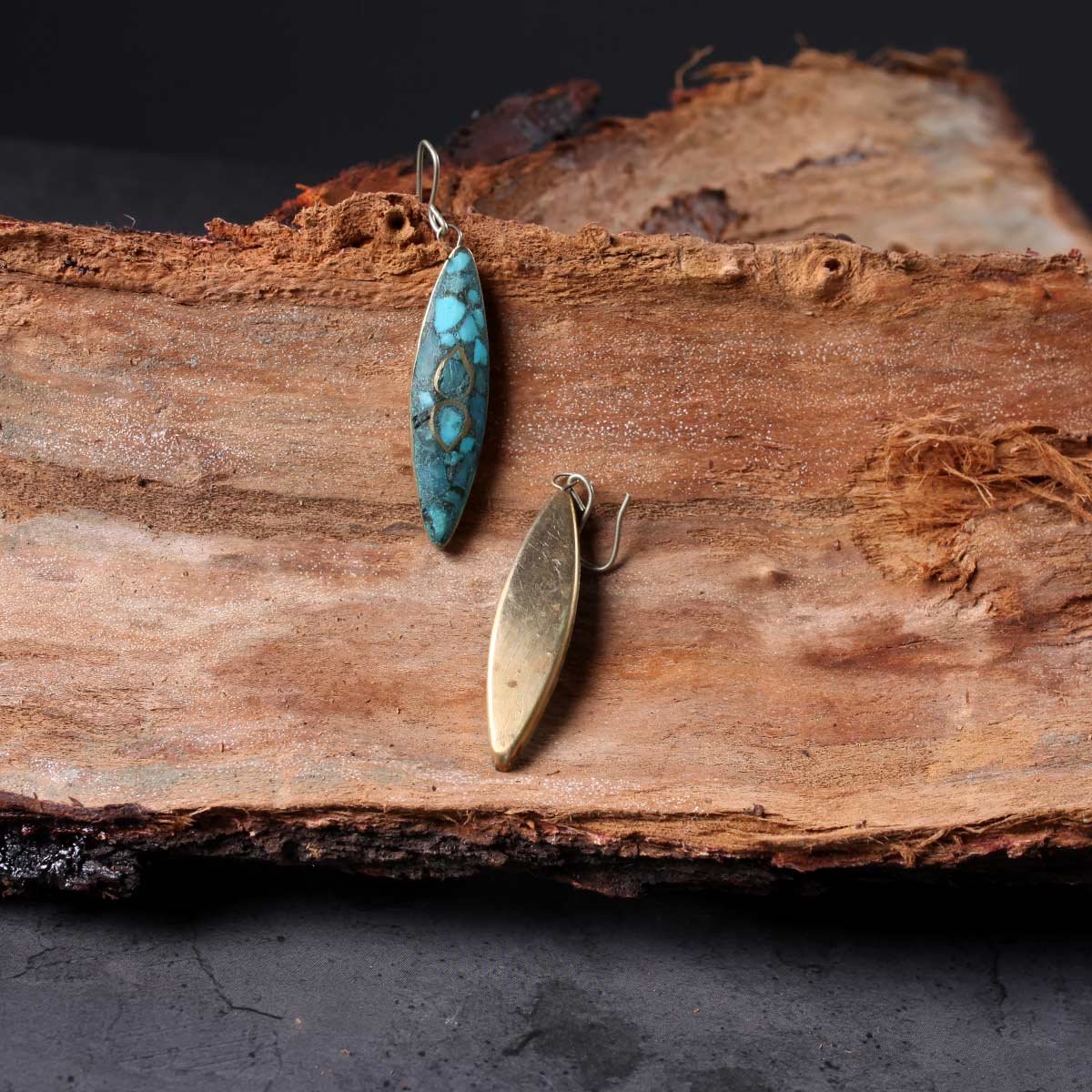 Pointed Handmade Turquoise Earing