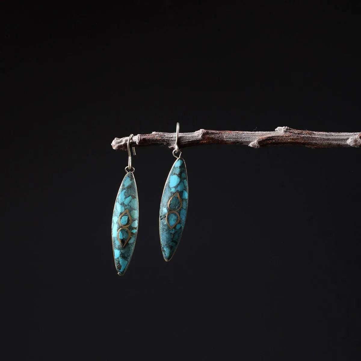 Pointed Handmade Turquoise Earing