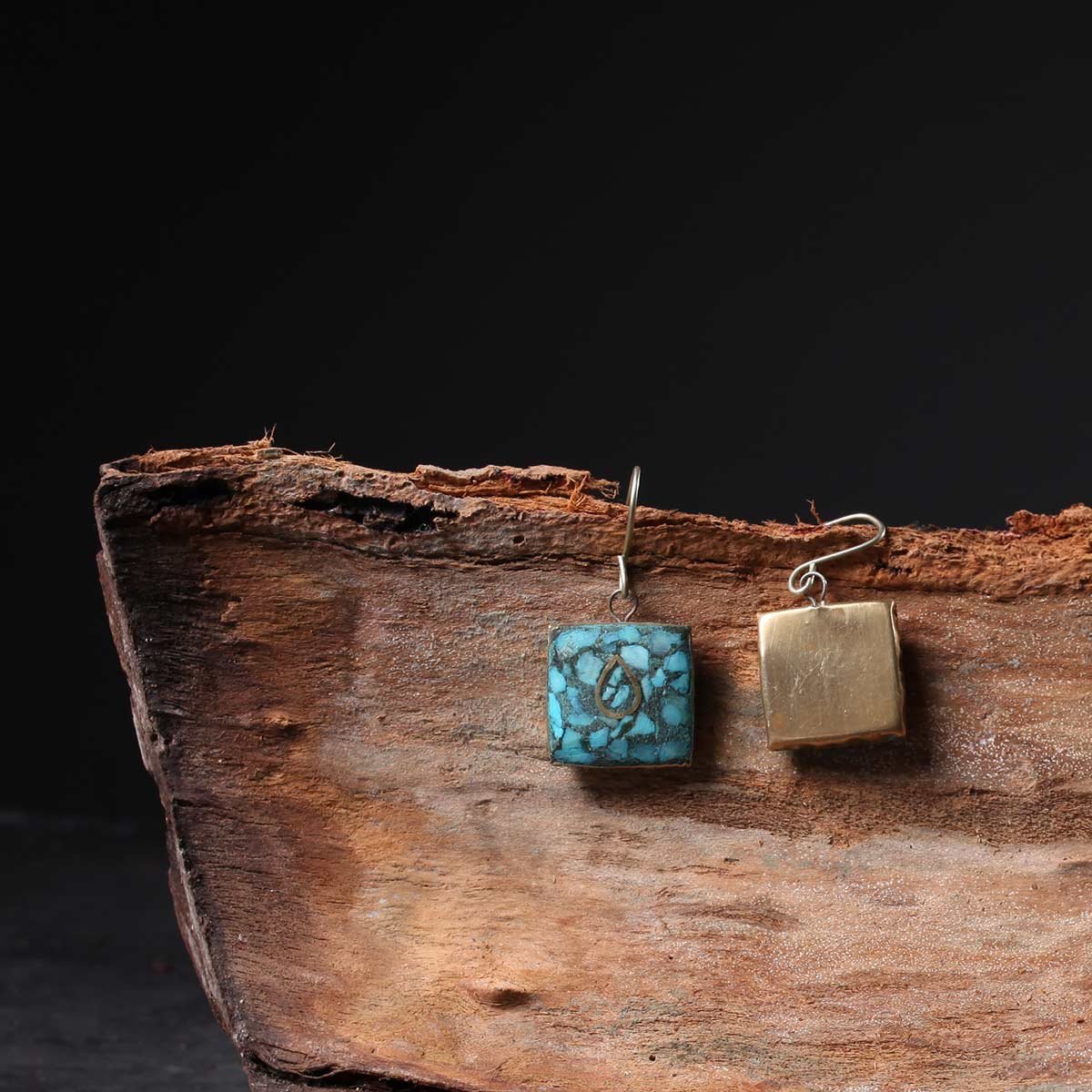 Square Handmade Turquoise Earing