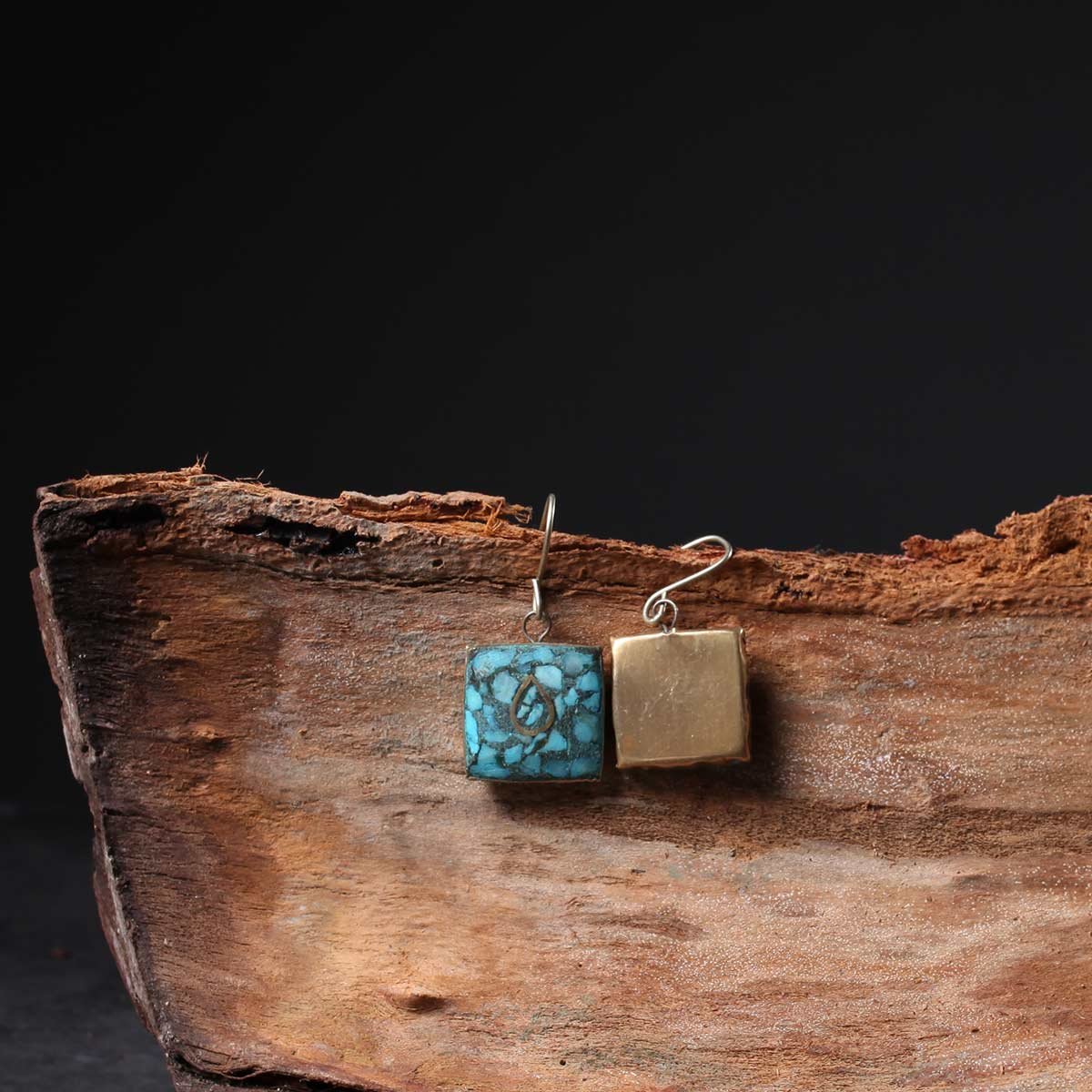 Square Handmade Turquoise Earing