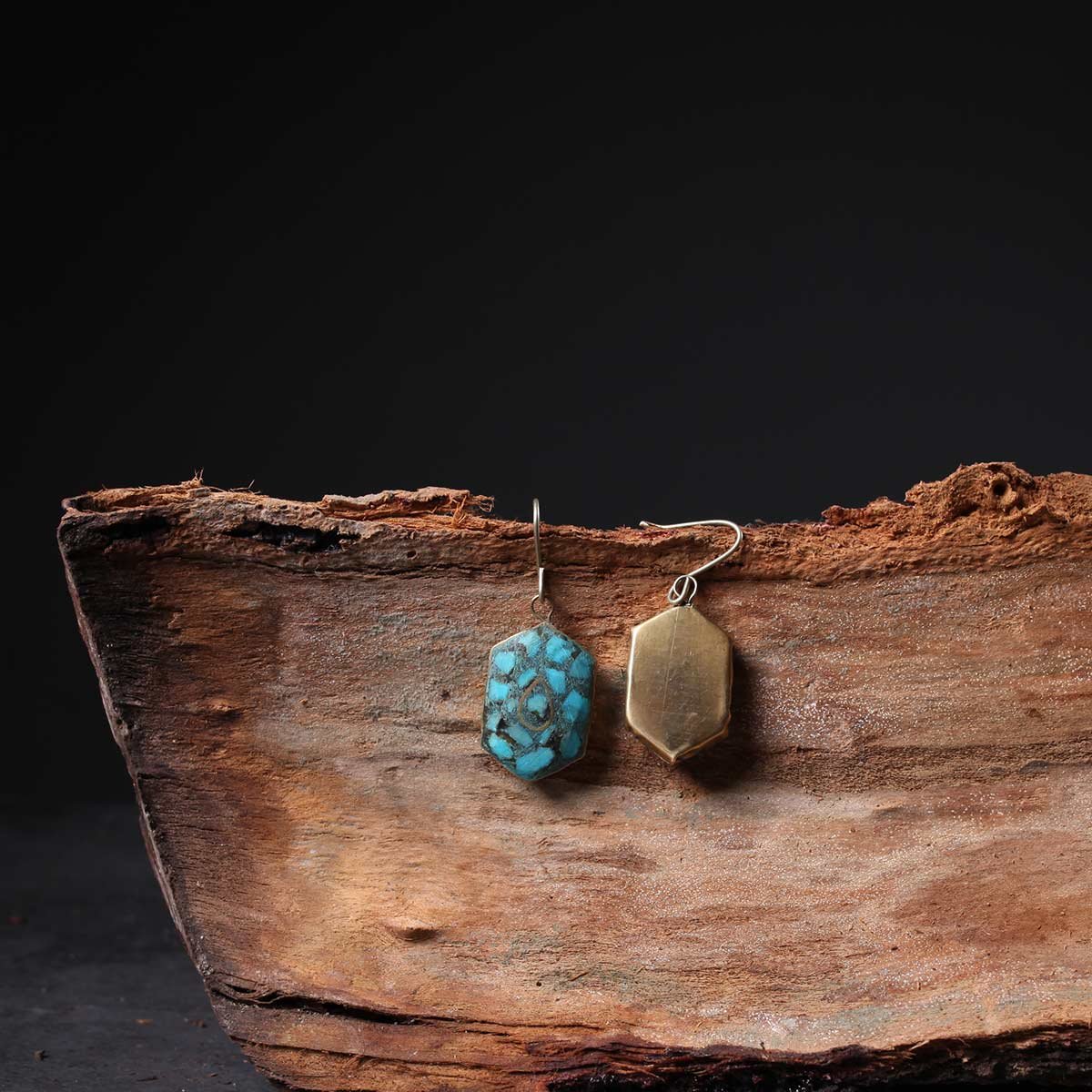 Hexagonal Handmade Turquoise Earing