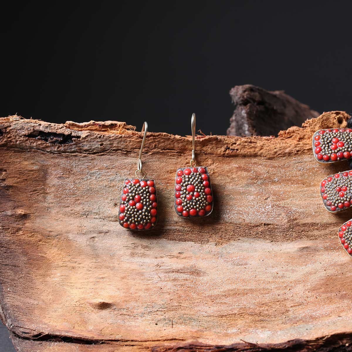 Red Stoned Handmade Necklace Set