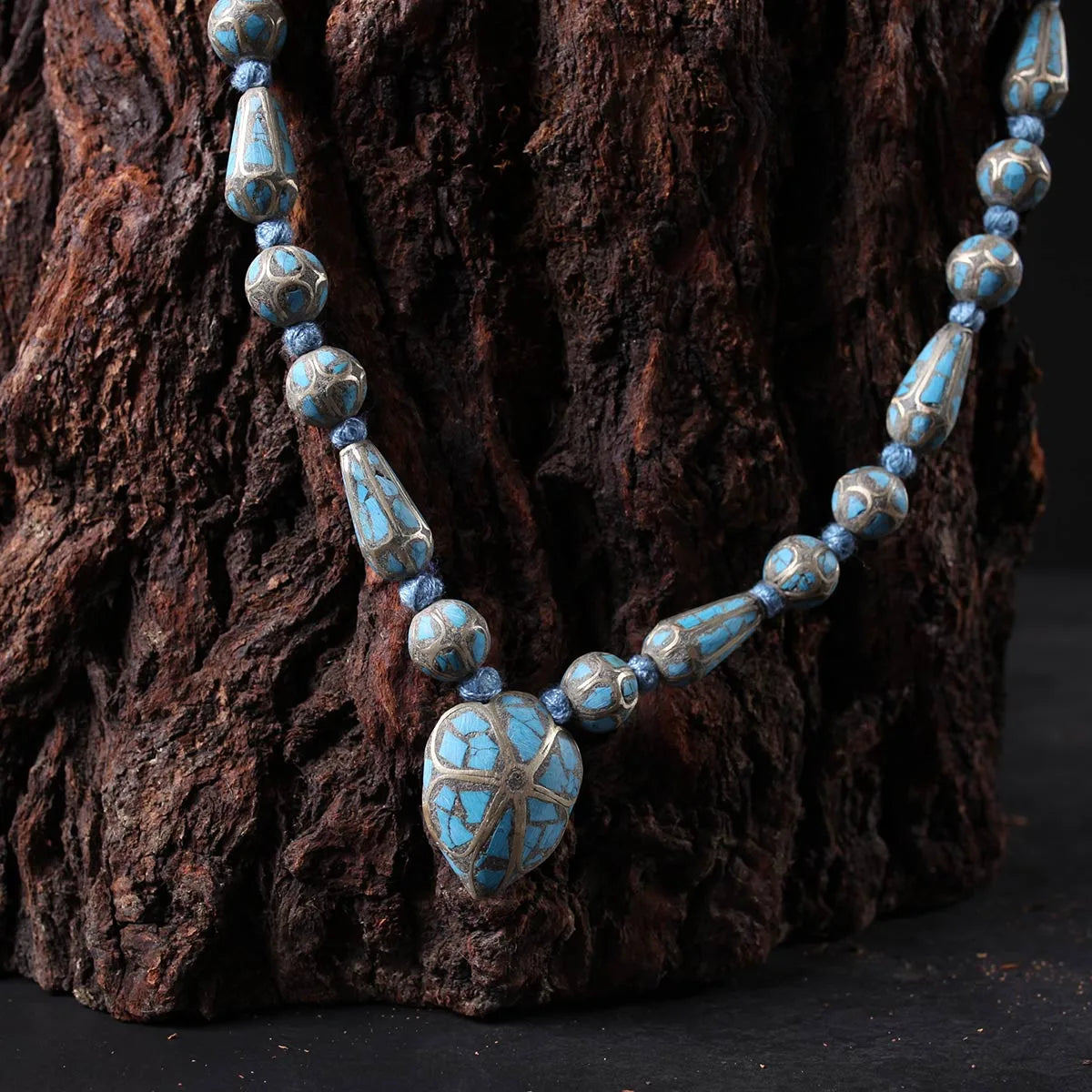 Turquoise Ring Chain Necklace