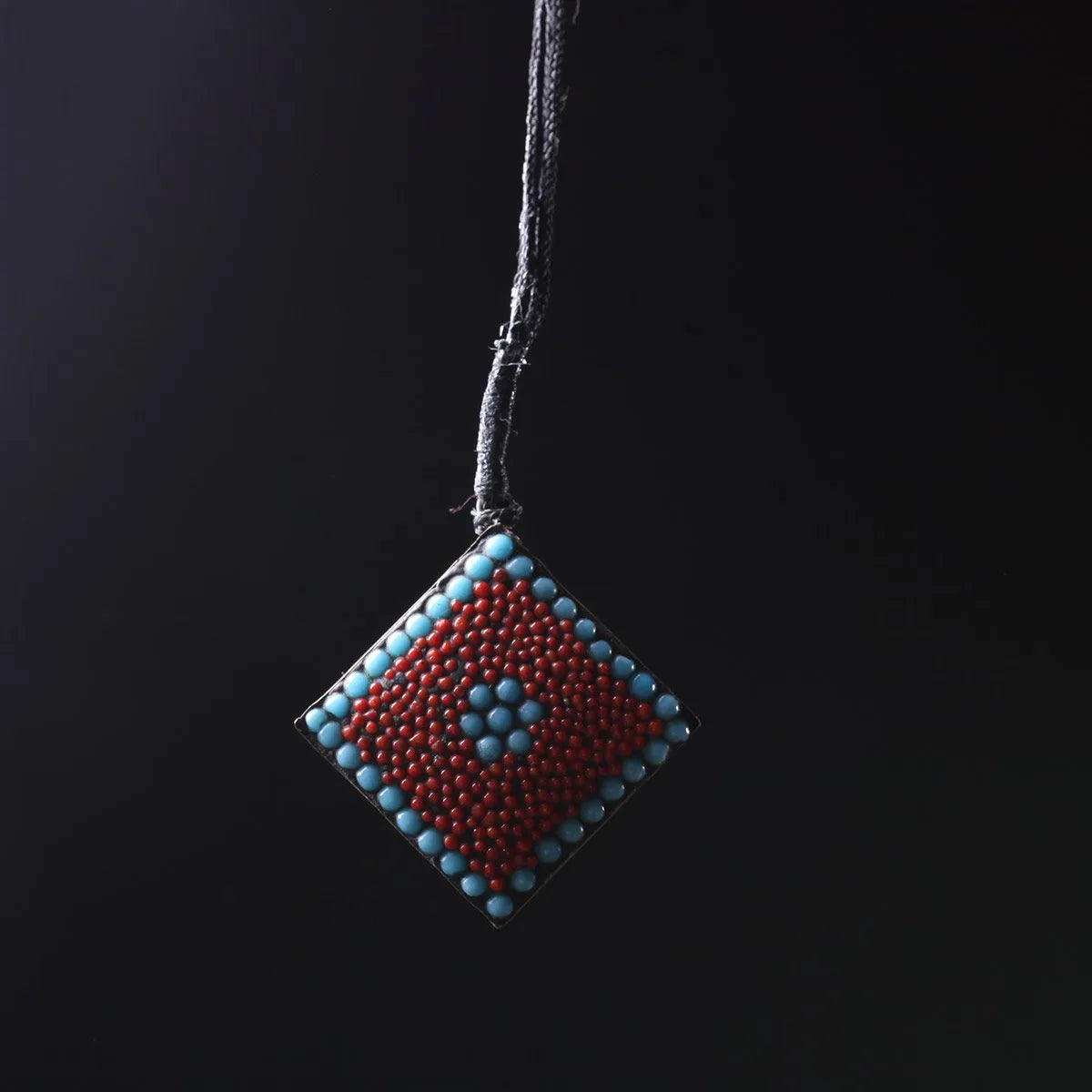 Square Shaped Stoned Pendent