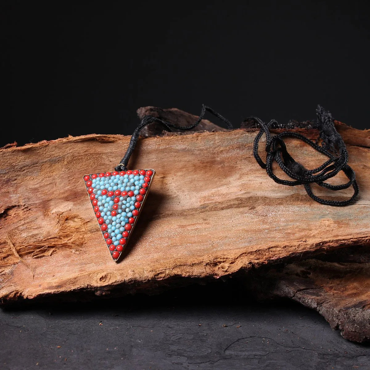 Traingle Shaped Stoned Pendent