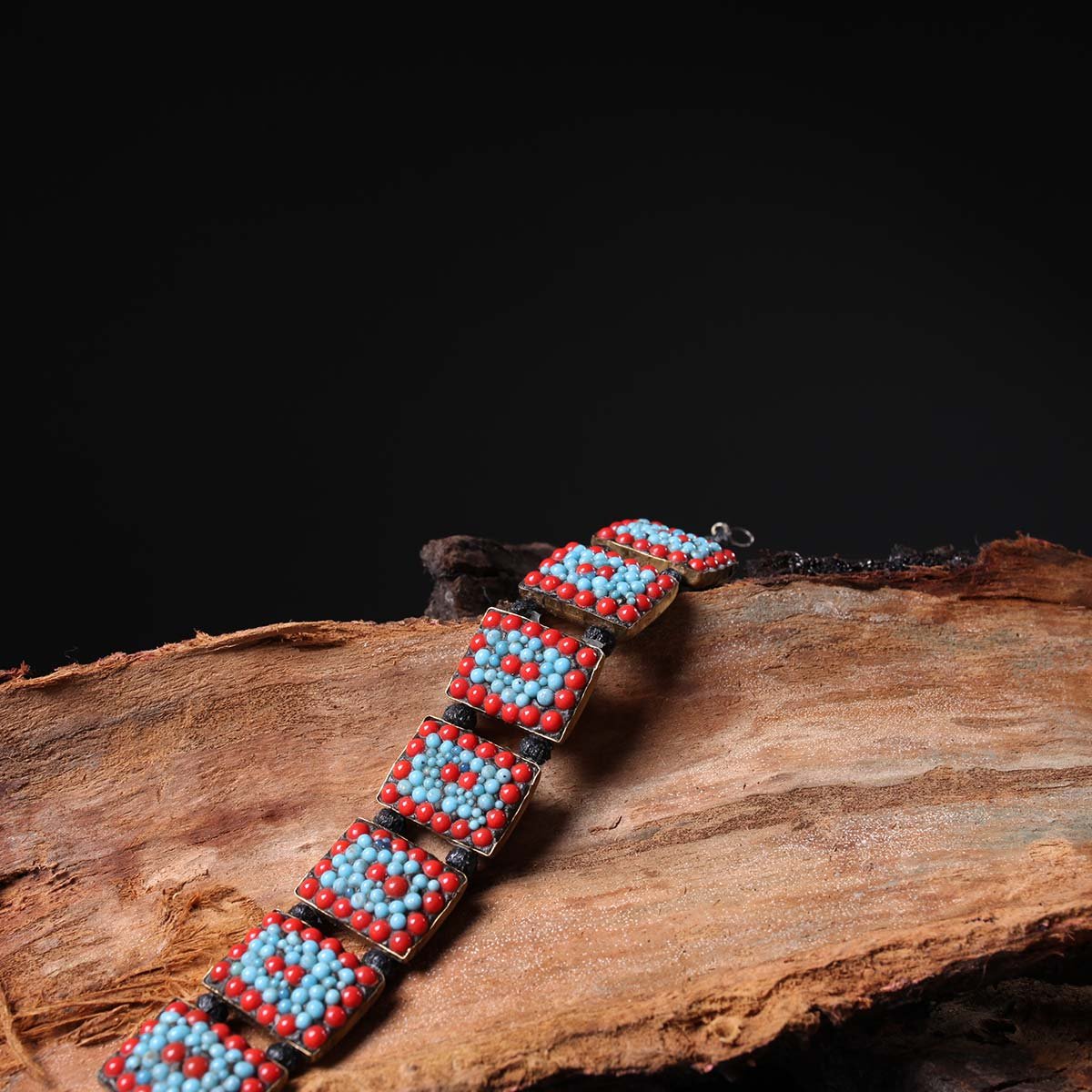 Red Rectangular Stoned Bracelet