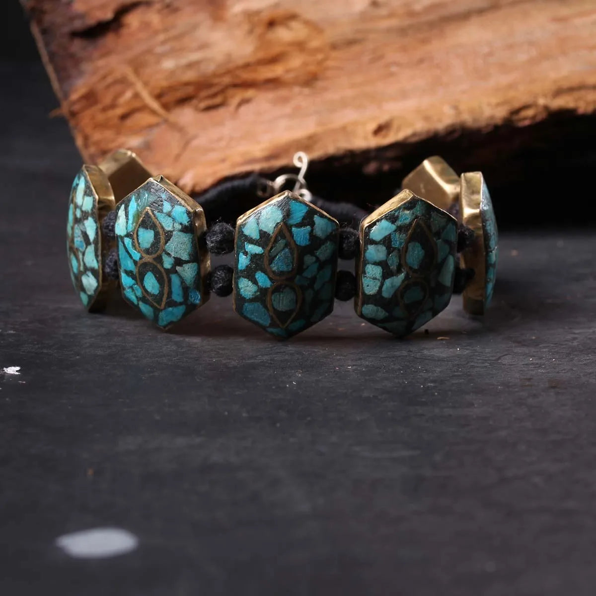 Hexagonal Handmade Turquoise Bracelet