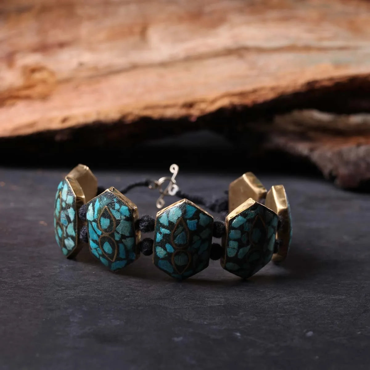 Hexagonal Handmade Turquoise Bracelet