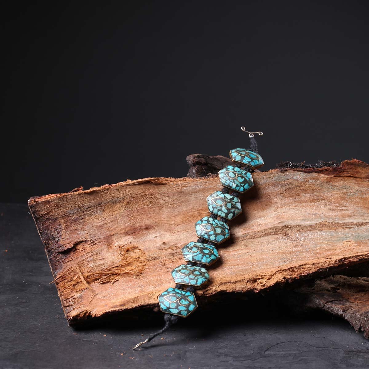 Hexagonal Handmade Turquoise Bracelet