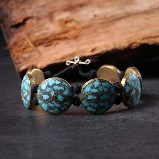 Hexagonal Handmade Turquoise Bracelet