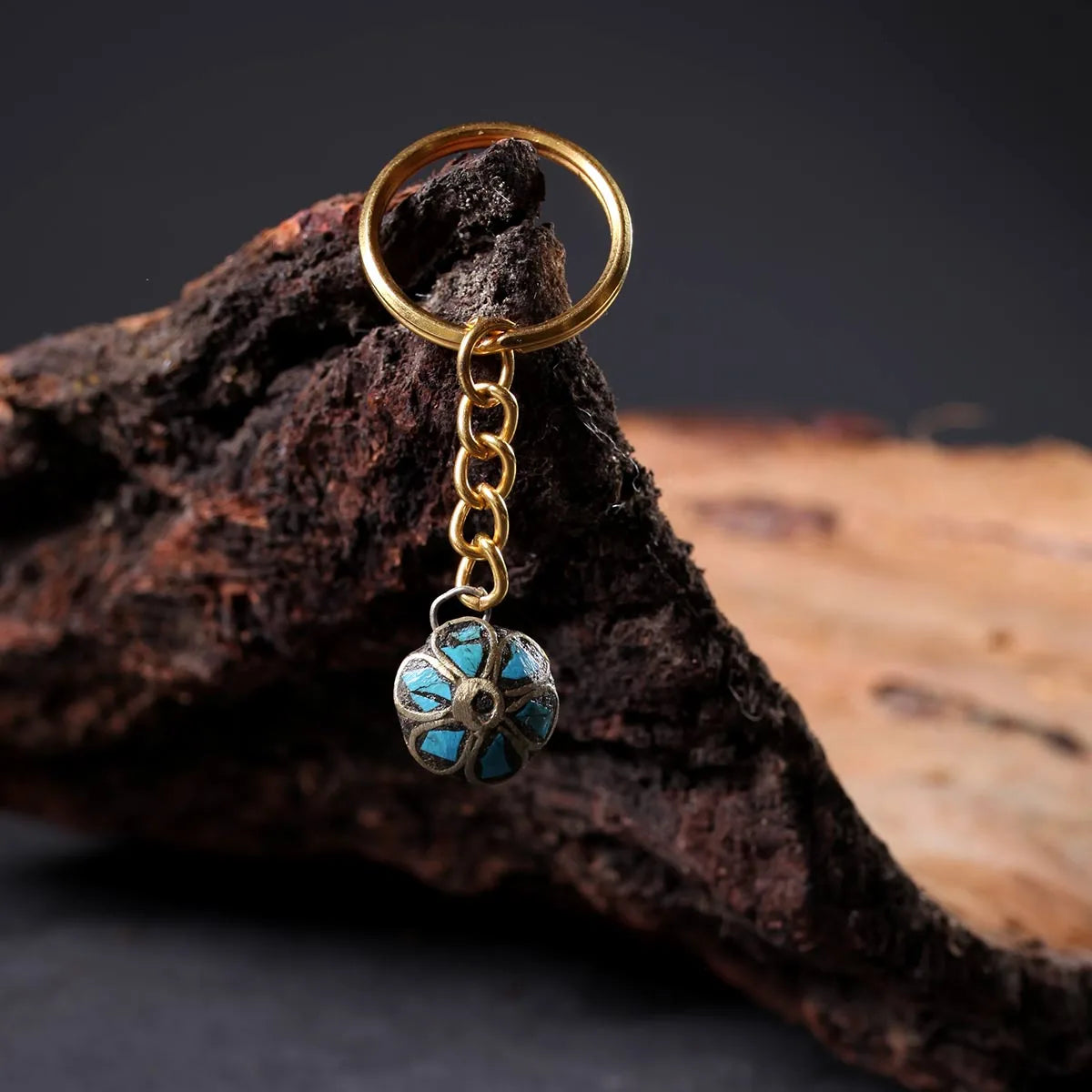 Flower Shaped HandmadeTurquoise Key Chain