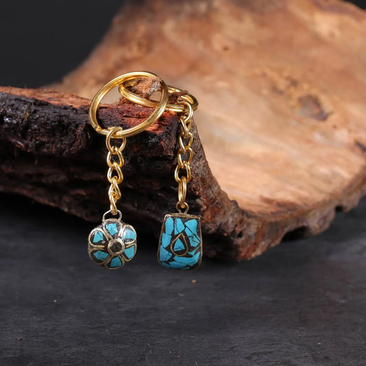 Set of 2 Handmade Turquoise Key Chain