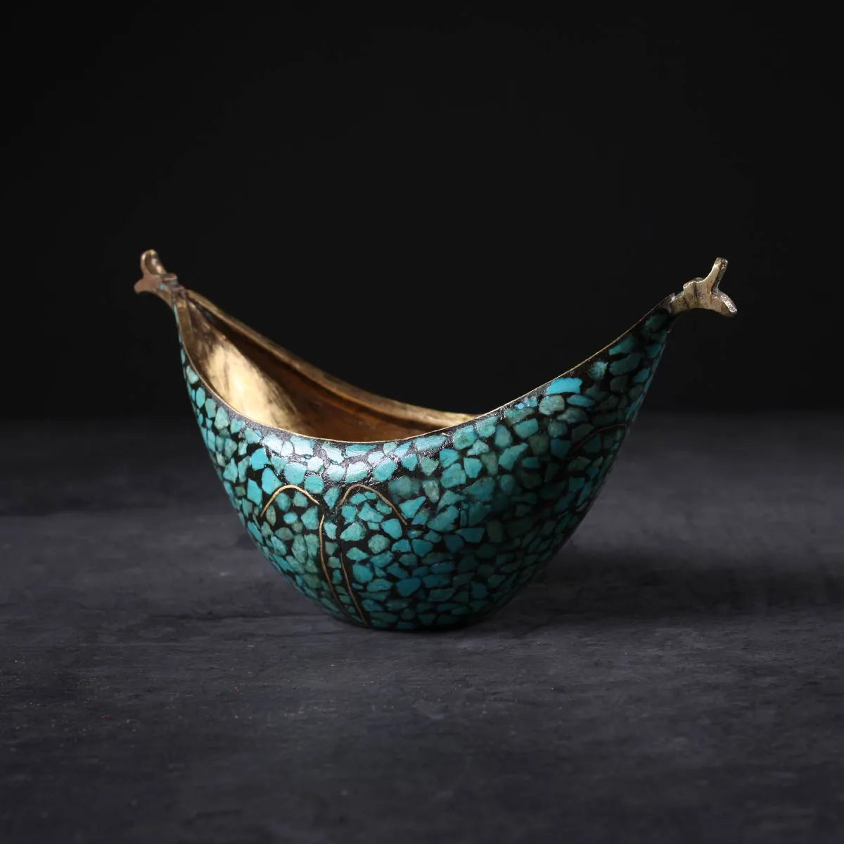 Handmade Royal Turquoise Bowl Decorative Piece 4x4 Inch