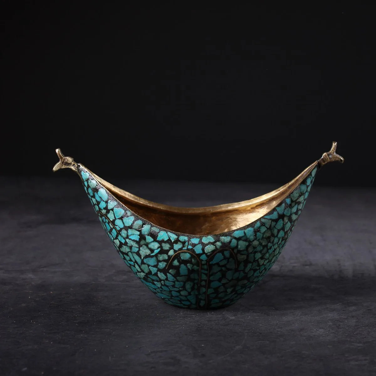 Handmade Royal Turquoise Bowl Decorative Piece 4x4 Inch