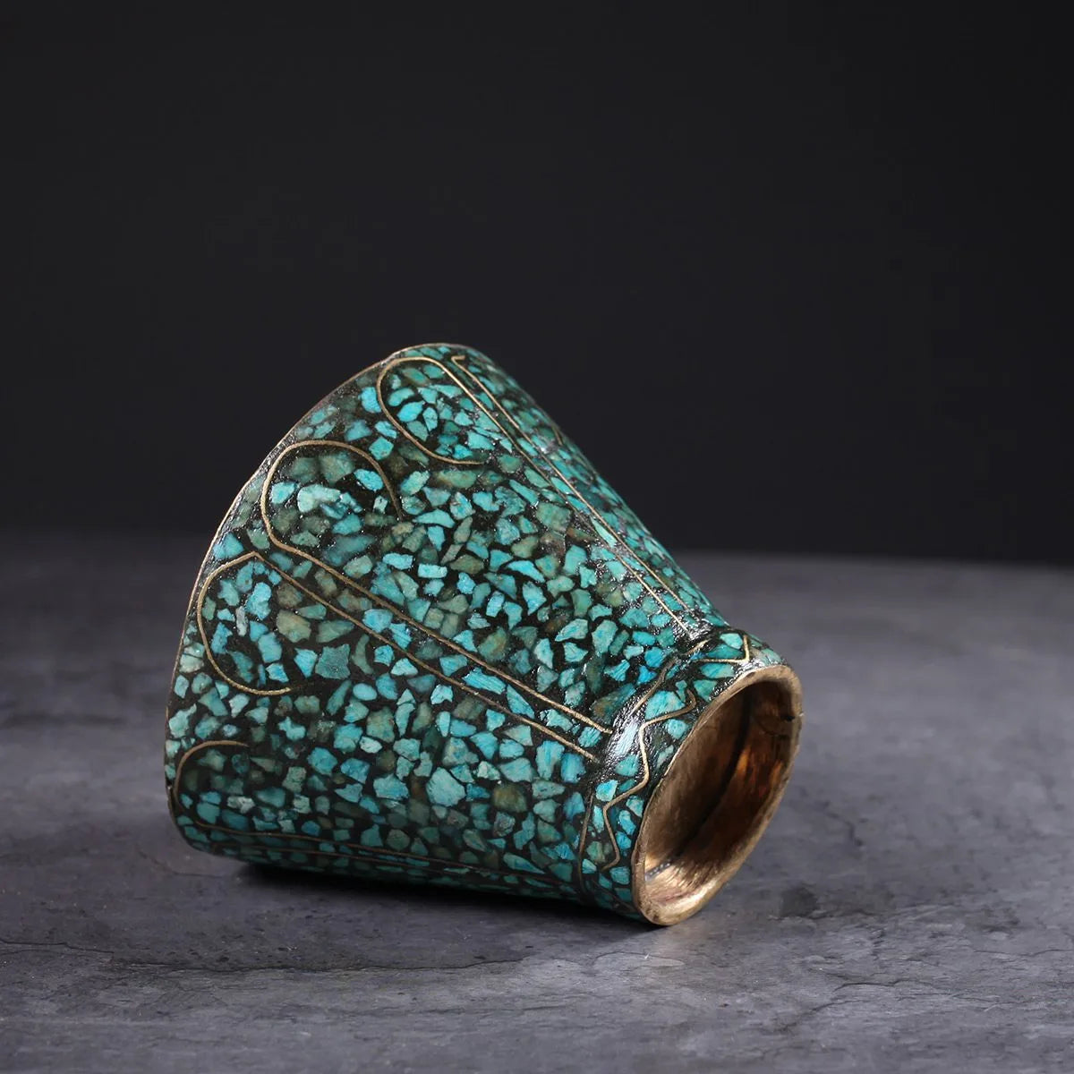 Handmade Frustum Turquoise Bowl Decorative Piece 4x4 Inch