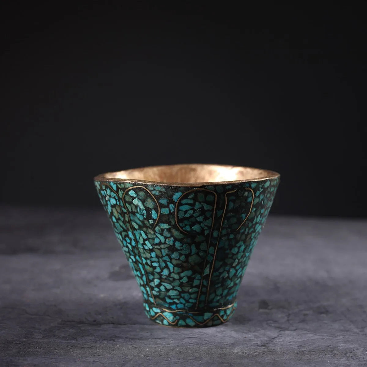 Handmade Frustum Turquoise Bowl Decorative Piece 4x4 Inch