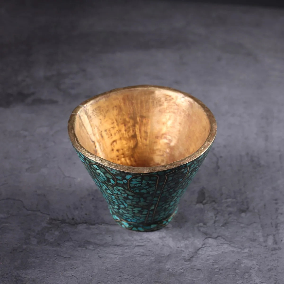 Handmade Frustum Turquoise Bowl Decorative Piece 4x4 Inch