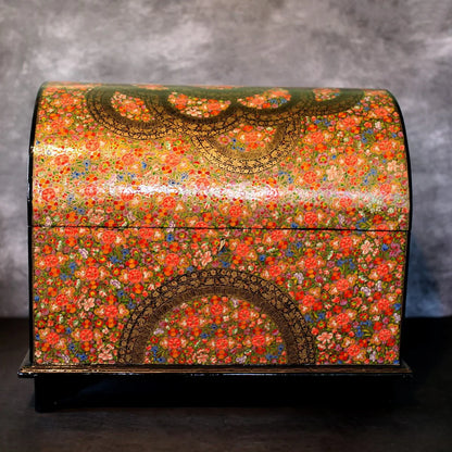 Paper Mache Jewellery Box<br>  Floral Design Big Size 18x20 Inches