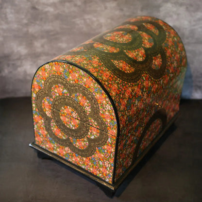 Paper Mache Jewellery Box<br>  Floral Design Big Size 18x20 Inches