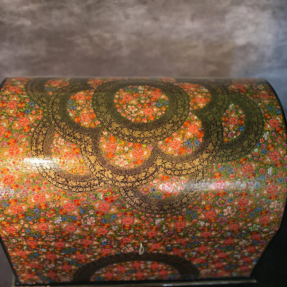 Paper Mache Jewellery Box<br>  Floral Design Big Size 18x20 Inches