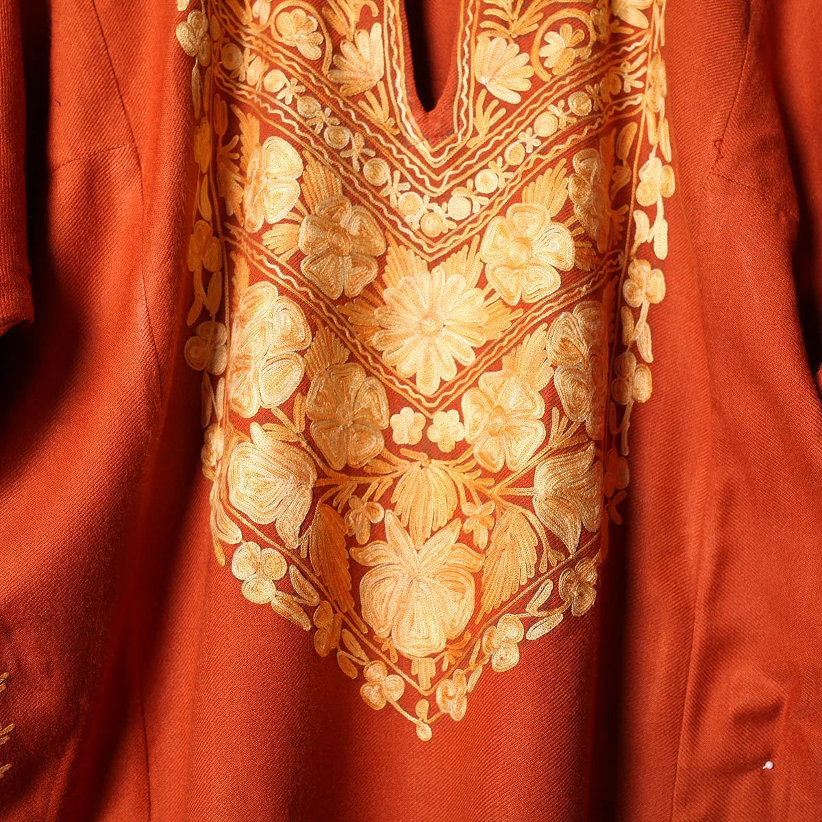 Apricot Base Aari Embroidered Pheran