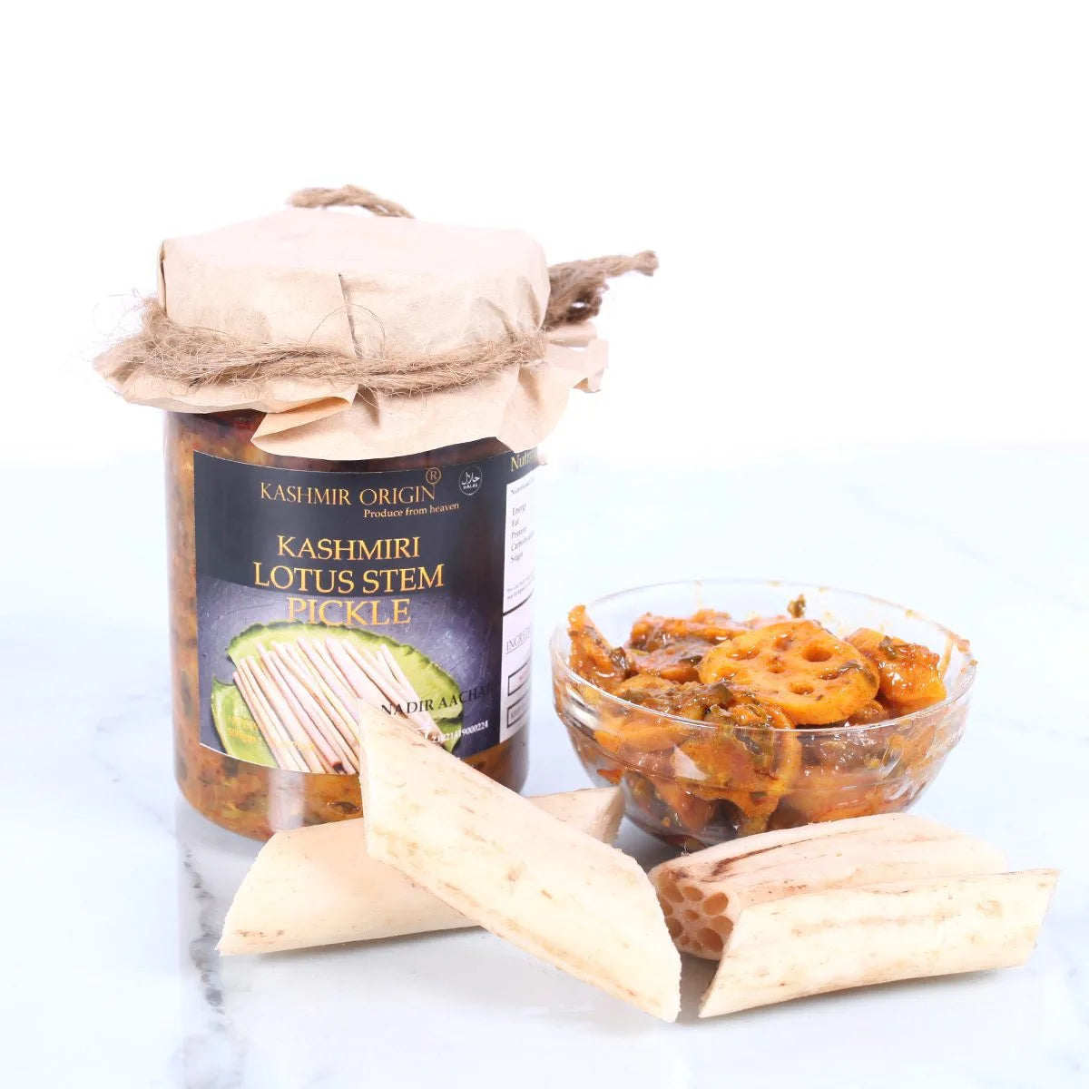 Kashmiri  Lotus Stem Pickle 500 Grams | Famous Dal Lake Lotus Stem | No Preservatives  No Sodium Benzoate