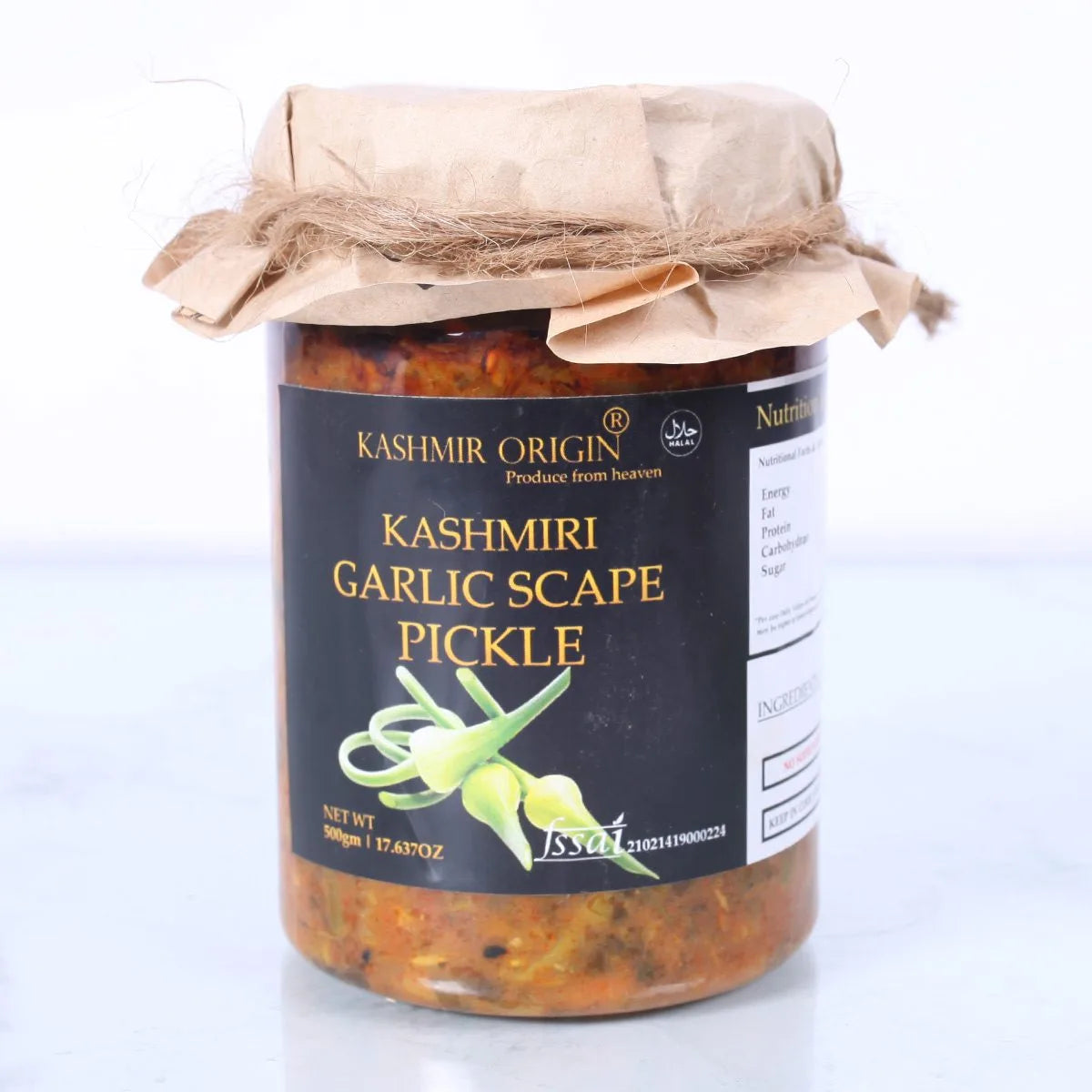 Kashmiri Garlic Scape Pickle 500 grams | Kashmiri Garlic | No Added  PreserGSTives | No Sodium Benzoate .