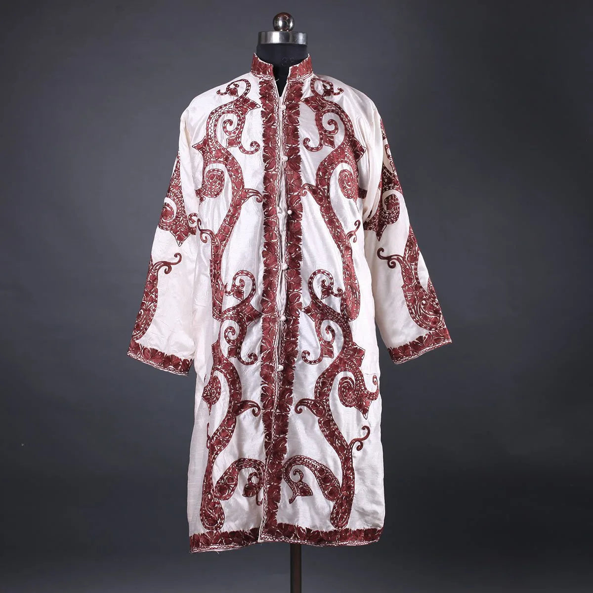 Paisley Design Silk  Aari Embroidered Jacket