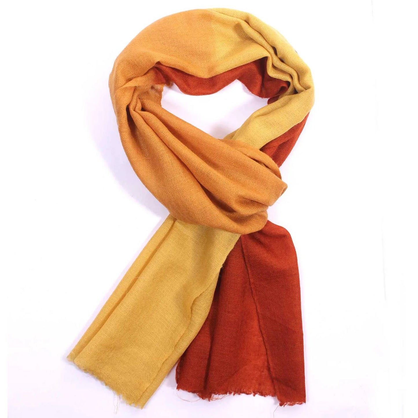 Rust And Brown Dip Dye Cashmere Pashmina Scarf